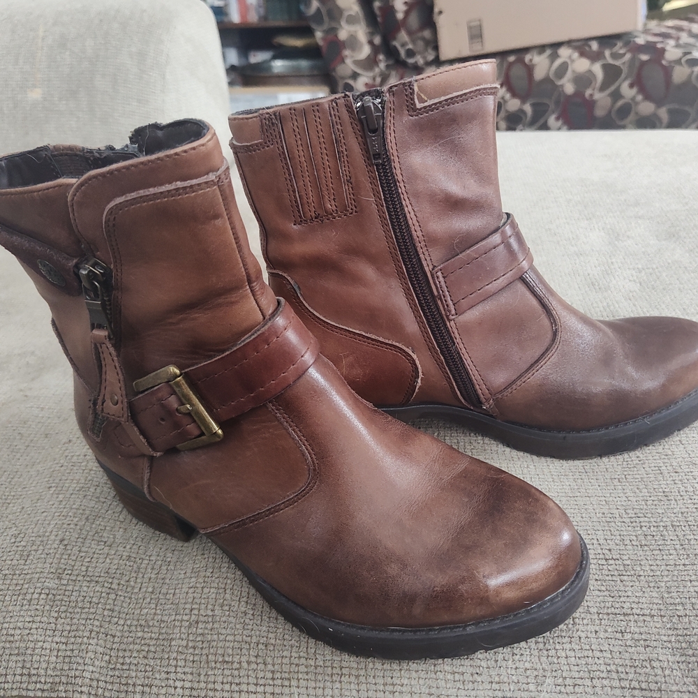 Earth Drumlin Brown Leather Ankle Boots